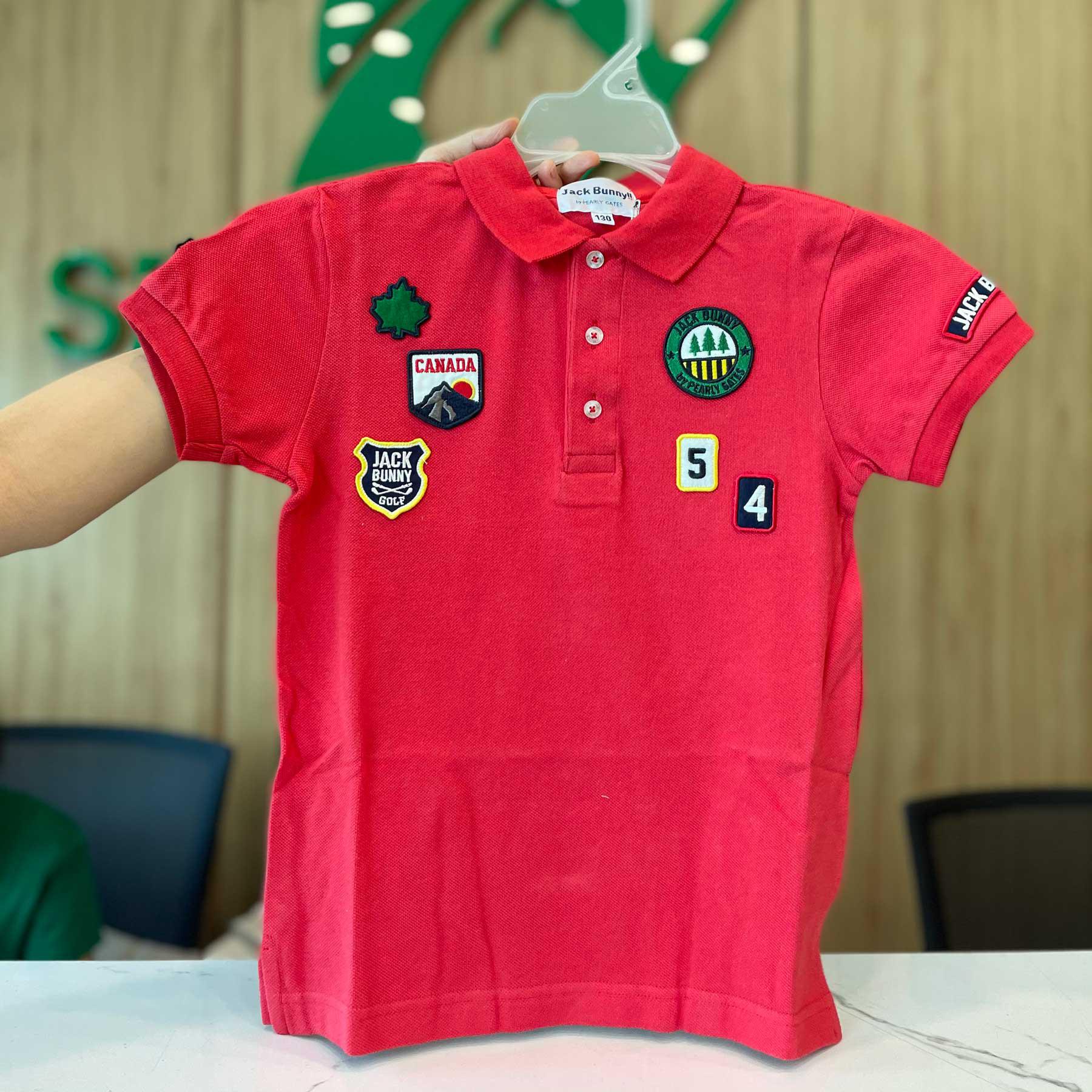 Áo golf trẻ em ngắn tay Pearly Gates 55163TSJ02 màu đỏ