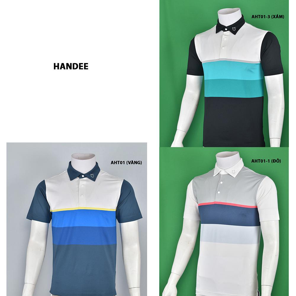 Áo golf nam ngắn tay Handee 4 màu sọc AHT01